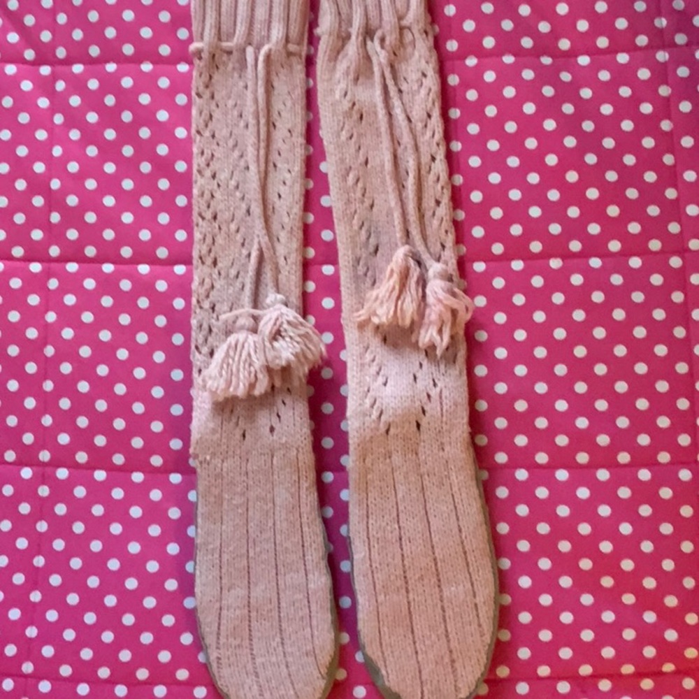Vintage PINK Victoria Secret RARE Knee-High Sock Slippers